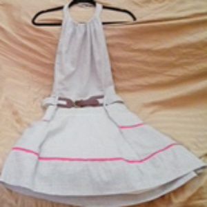 Jessica Simpson belted halter flare dress